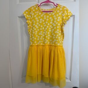 Hanna Andersson Yellow Pleated Sundress with Flutter Sleeves